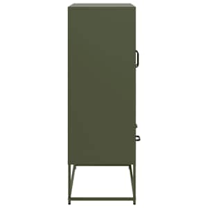 Skříň highboard olivově zelená 68 x 39 x 111,5 cm ocel - obrázek 7
