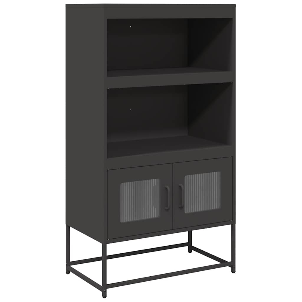 vidaXL Highboard Black 68x39x123 cm Oceľ