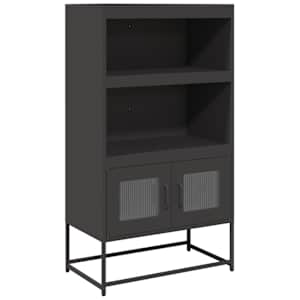 Skříň highboard černá 68x39x123 cm ocel - obrázek 2