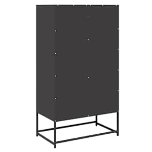 Skříň highboard černá 68x39x123 cm ocel - obrázek 8