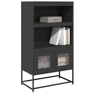 Skříň highboard černá 68x39x123 cm ocel - obrázek 1