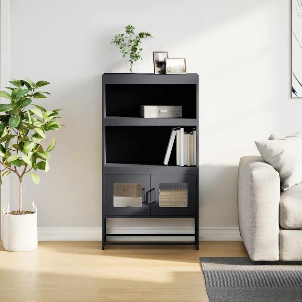 vidaXL Hoge kast 68x39x123 cm staal antracietkleurig afbeelding