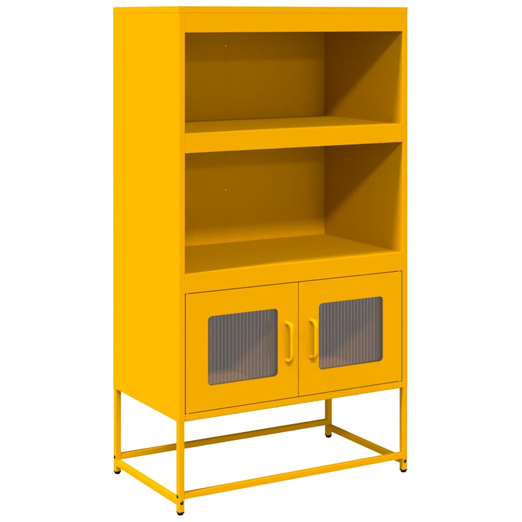 vidaXL Highboard Gorčično rumena 68x39x123 cm Jeklo