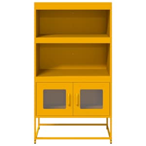 Skříň highboard hořčicově žlutá 68x39x123 cm ocel - obrázek 4