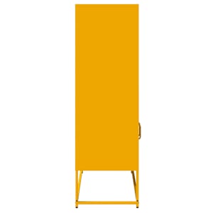 Skříň highboard hořčicově žlutá 68x39x123 cm ocel - obrázek 6