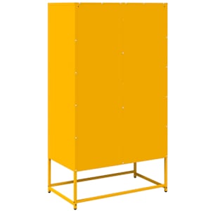 Skříň highboard hořčicově žlutá 68x39x123 cm ocel - obrázek 7