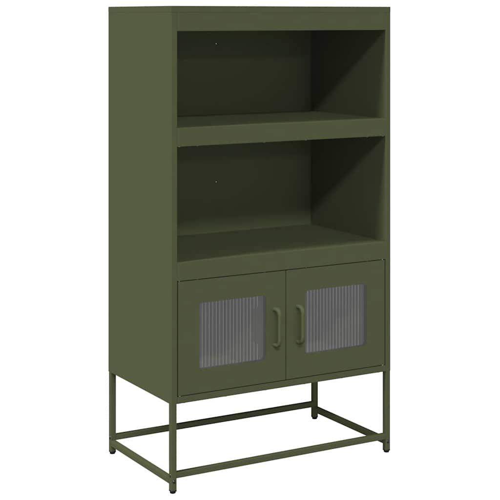 vidaXL Skříň highboard olivově zelená 68x39x123 cm ocel