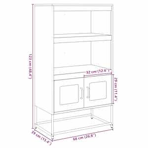 Skříň highboard olivově zelená 68x39x123 cm ocel - obrázek 13