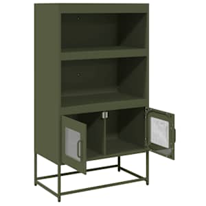 Skříň highboard olivově zelená 68x39x123 cm ocel - obrázek 6