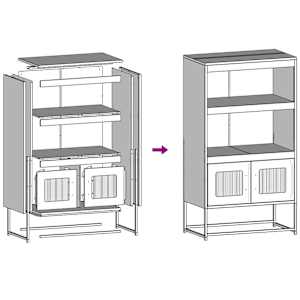 Skříň highboard olivově zelená 68x39x123 cm ocel - obrázek 11