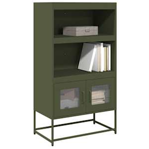Skříň highboard olivově zelená 68x39x123 cm ocel - obrázek 1