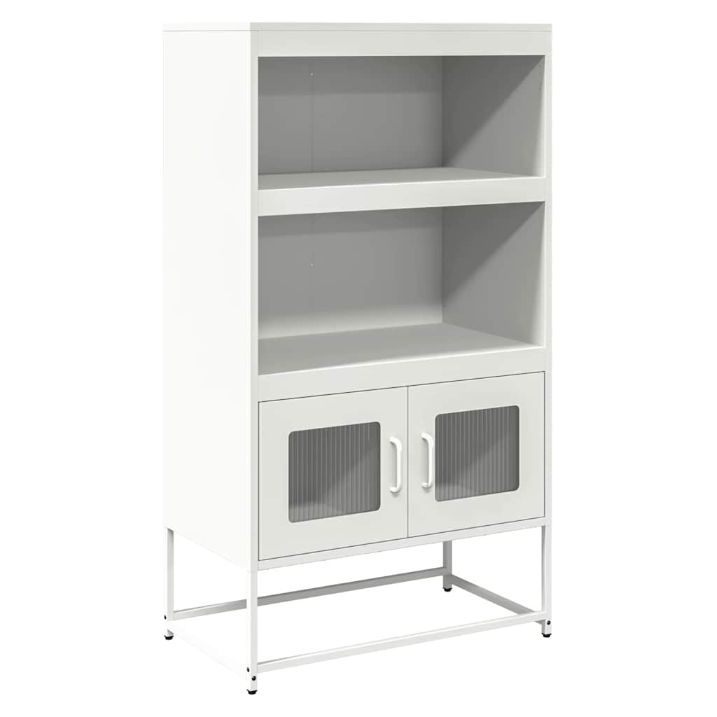 vidaXL Skříň highboard bílá 68x39x123 cm ocel