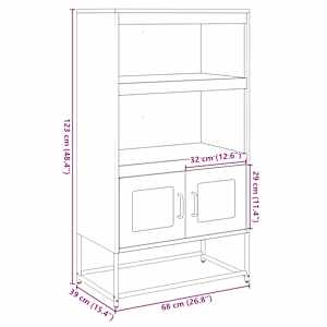 Skříň highboard bílá 68x39x123 cm ocel - obrázek 13