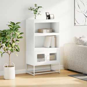 Skříň highboard bílá 68x39x123 cm ocel - obrázek 4
