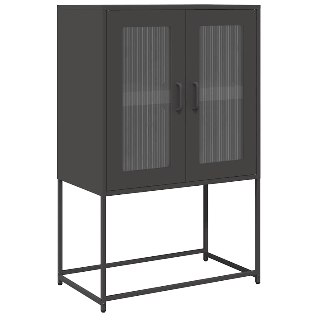 vidaXL Highboard Black 68x39x107 cm Oceľ