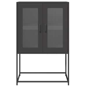 Skříň highboard černá 68x39x107 cm ocel - obrázek 5