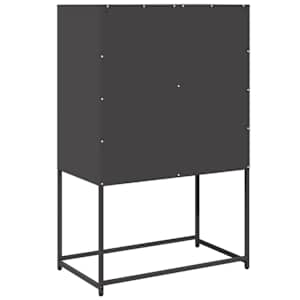 Skříň highboard černá 68x39x107 cm ocel - obrázek 8