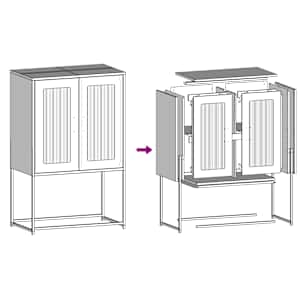 Skříň highboard černá 68x39x107 cm ocel - obrázek 11