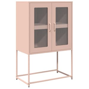 Skříň highboard růžová 68x39x107 cm ocel - obrázek 2