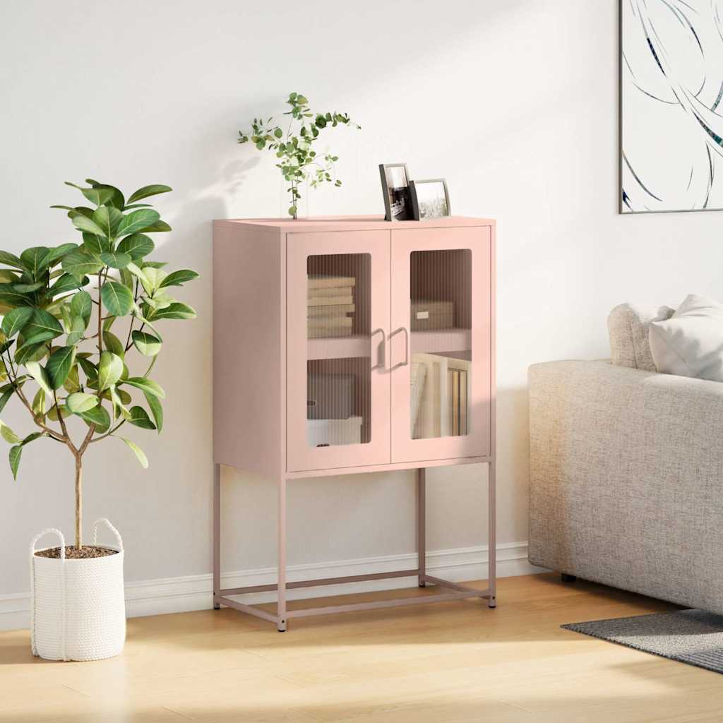Thumbnail - vidaXL Highboard Rosa 68x39x107 cm Stahl