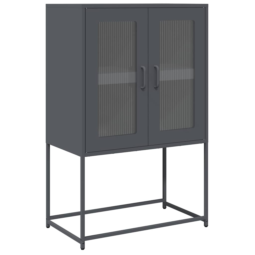 vidaXL Skříň highboard antracitová 68x39x107 cm ocel