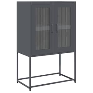 Skříň highboard antracitová 68x39x107 cm ocel - obrázek 2