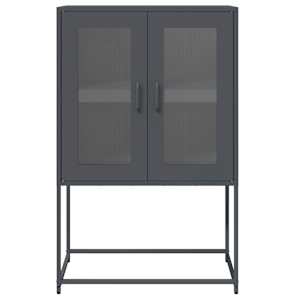 Skříň highboard antracitová 68x39x107 cm ocel - obrázek 5