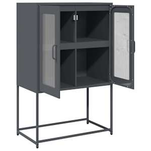 Skříň highboard antracitová 68x39x107 cm ocel - obrázek 6