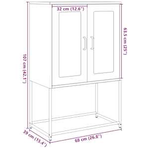 Skříň highboard hořčicově žlutá 68x39x107 cm ocel - obrázek 13