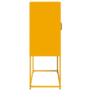 Skříň highboard hořčicově žlutá 68x39x107 cm ocel - obrázek 7