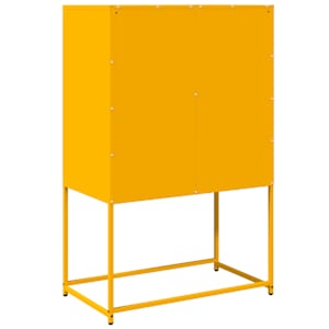 Skříň highboard hořčicově žlutá 68x39x107 cm ocel - obrázek 8