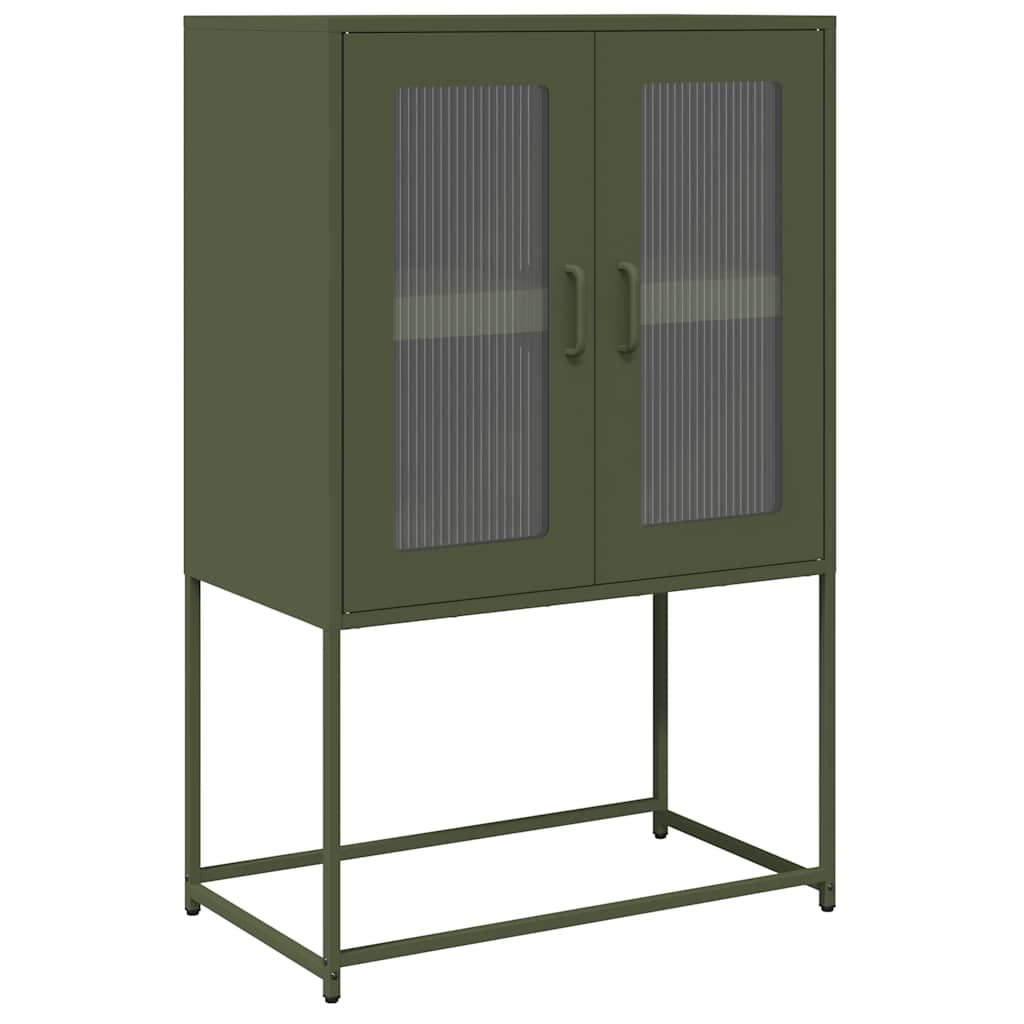 vidaXL Highboard Olive Green 68x39x107 cm Oceľ