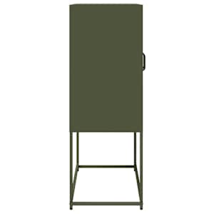 Skříň highboard olivově zelená 68x39x107 cm ocel - obrázek 7