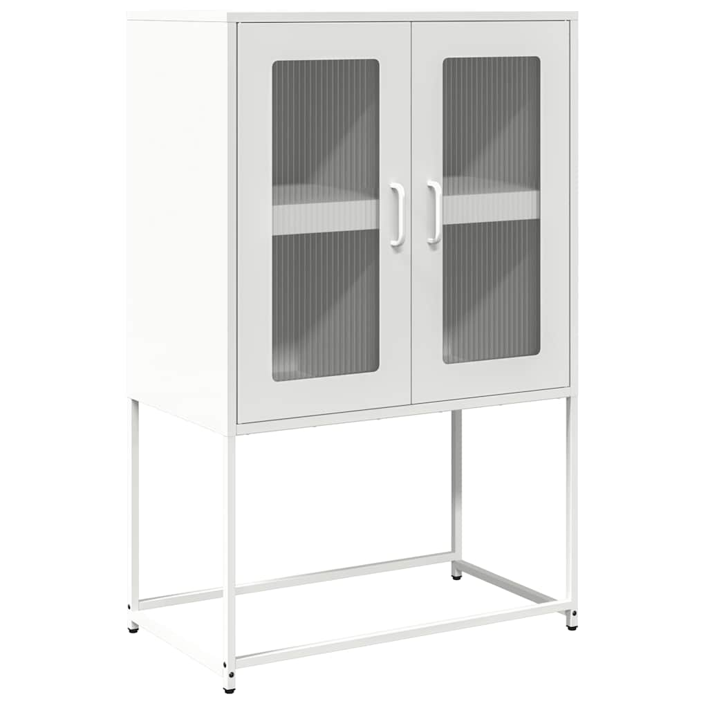 vidaXL Skříň highboard bílá 68x39x107 cm ocel