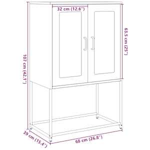 Skříň highboard bílá 68x39x107 cm ocel - obrázek 13