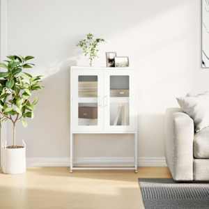 Skříň highboard bílá 68x39x107 cm ocel - obrázek 4