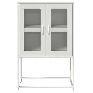 Skříň highboard bílá 68x39x107 cm ocel - obrázek 5