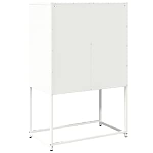 Skříň highboard bílá 68x39x107 cm ocel - obrázek 8