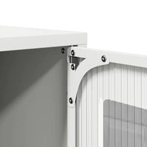 Skříň highboard bílá 68x39x107 cm ocel - obrázek 10