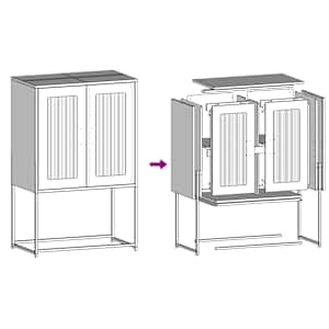 Skříň highboard bílá 68x39x107 cm ocel - obrázek 11