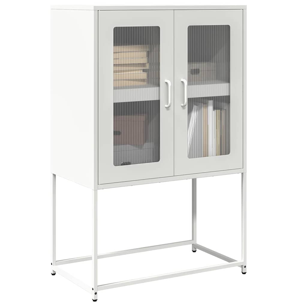 vidaXL Highboard Weiß 68x39x107 cm Stahl