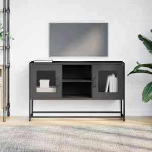 TV skříňka černá 100,5 x 39 x 60,5 cm ocel - obrázek 3