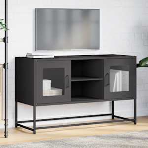 TV skříňka černá 100,5 x 39 x 60,5 cm ocel - obrázek 4