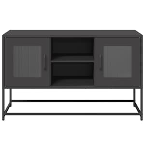 TV skříňka černá 100,5 x 39 x 60,5 cm ocel - obrázek 5