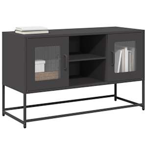 TV skříňka černá 100,5 x 39 x 60,5 cm ocel - obrázek 1
