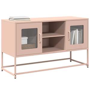 TV skříňka růžová 100,5 x 39 x 60,5 cm ocel - obrázek 1