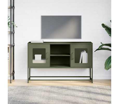 vidaXL TV-Schrank Olivgr&uuml;n 100,5x39x60,5 cm Stahl
