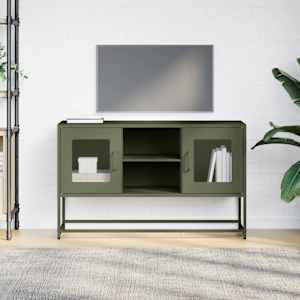 vidaXL TV-Schrank Olivgr&uuml;n 100,5x39x60,5 cm Stahl