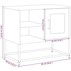 TV skříňka černá 68 x 39 x 60,5 cm ocel - obrázek 14