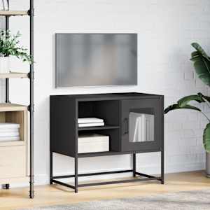 TV skříňka černá 68 x 39 x 60,5 cm ocel - obrázek 4